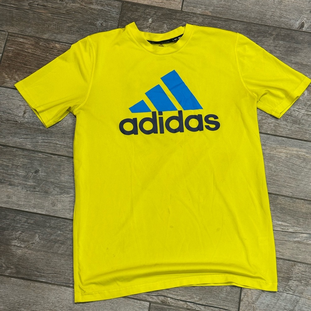 Adidas Yellow and Blue Short Sleeve Tee - Picture 1 of 4